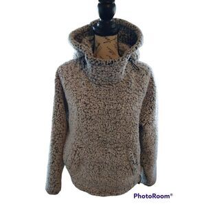 Vs pink Cowl Neck  faux fur sweater Gray Xs